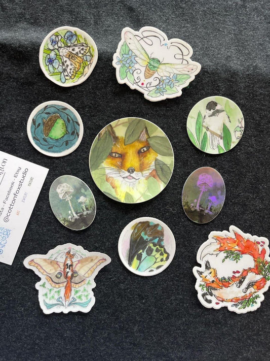 Wildlife Sticker Happy Mail — 5 Random Vinyl Art Stickers